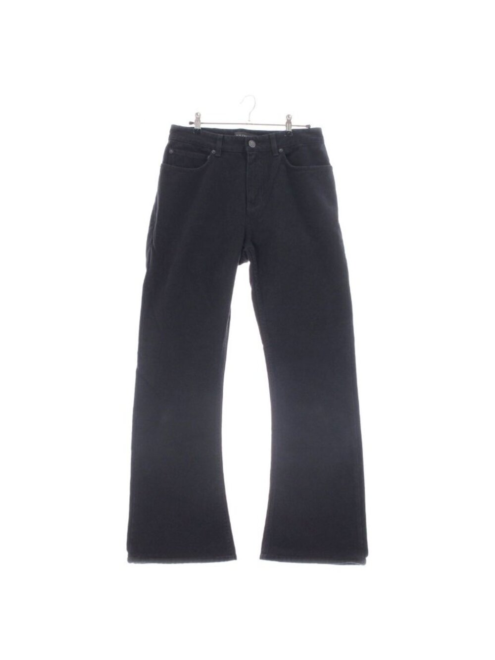 Balenciaga Cotton Back Logo Bootcut Denim Pants Jeans Black